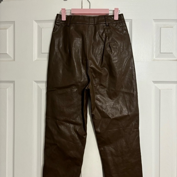 Princess Polly Dusty Brown Leather Pants - Picture 3 of 10